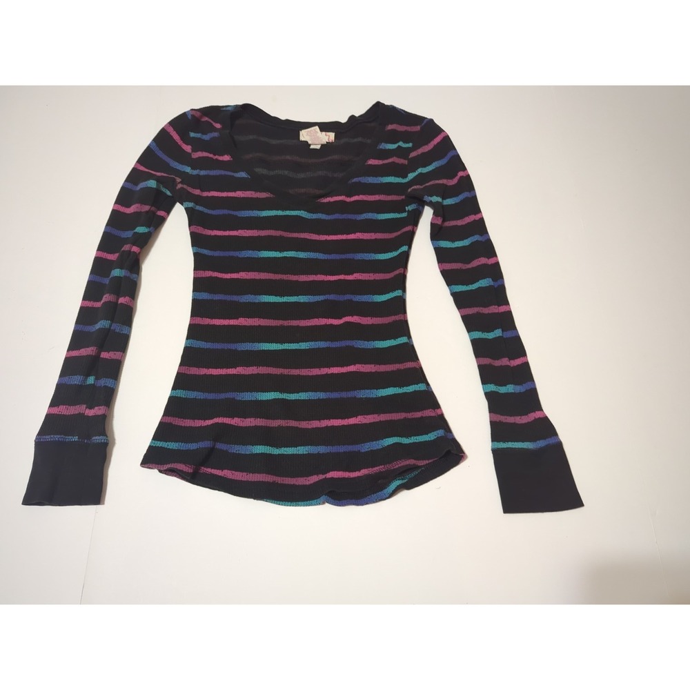 Vtg Y2K Op Ocean Pacific Striped Waffle Knit Top S Skater Grunge Mallgoth surf